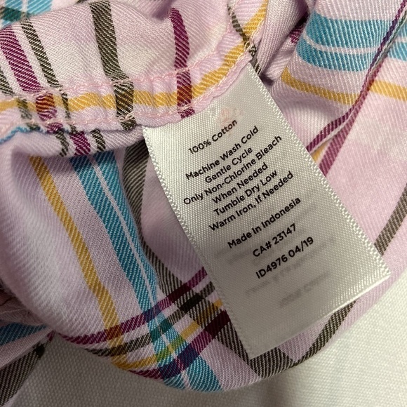 Talbots Cotton Plaid Pink and Blue Lightweight Buttoned Long Sleeve Top - Picture 6 of 15
